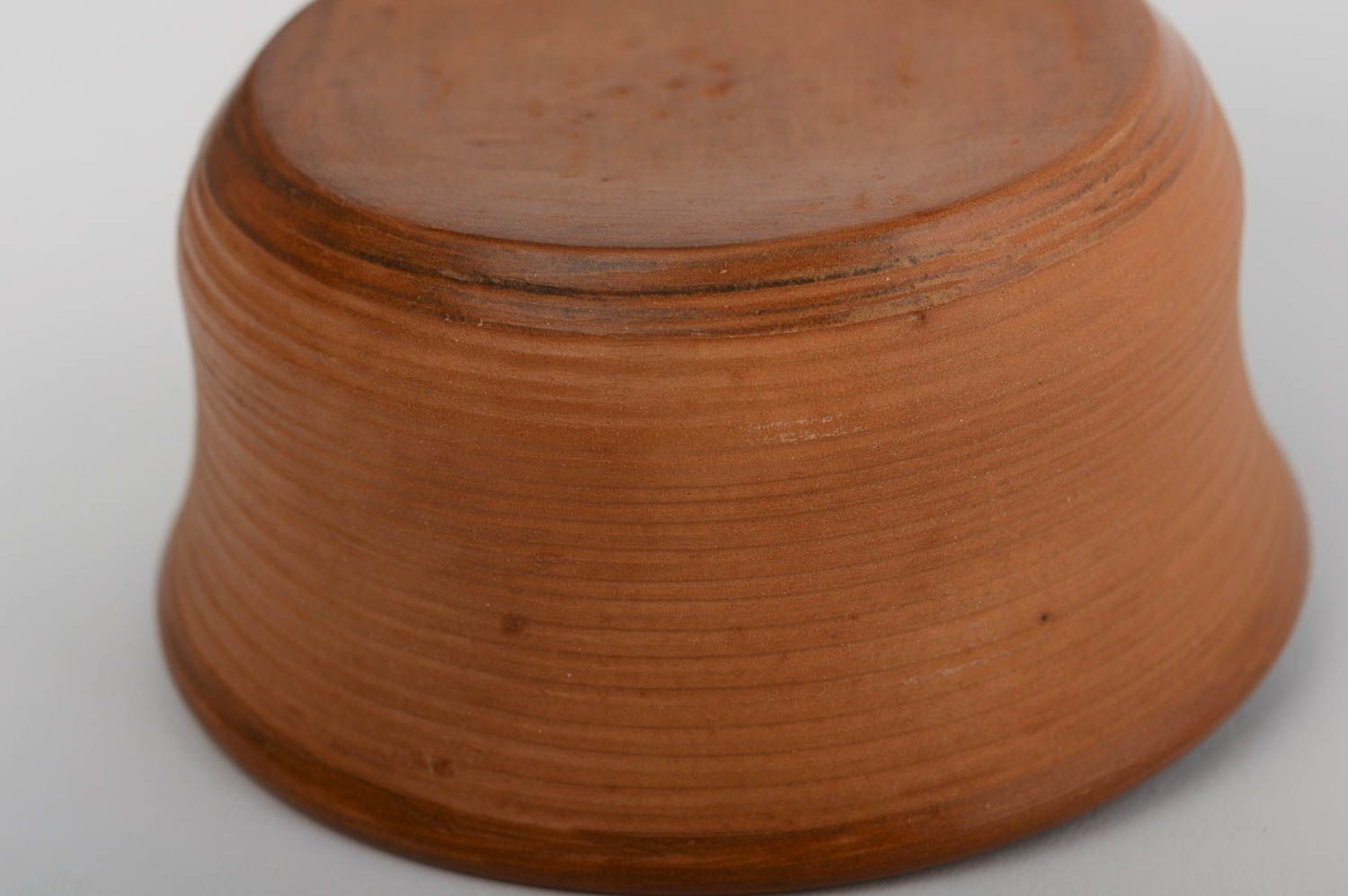 Handmade brown bowl made of blue clay terracotta technique 350 ml kitchen decor photo 4