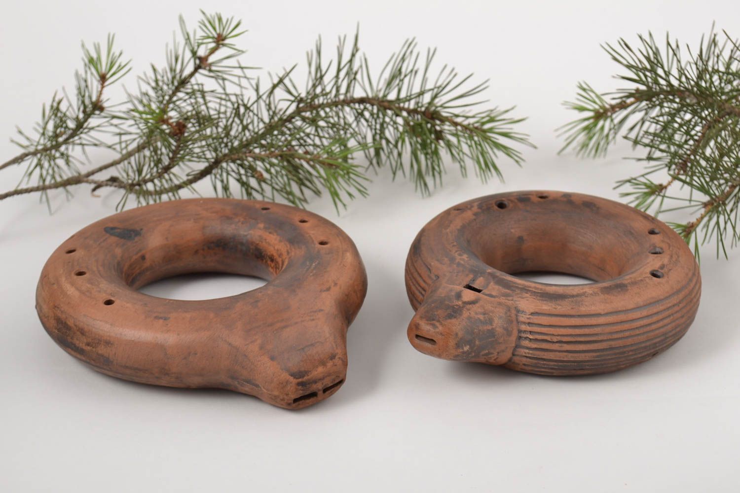 Глиняные игрушки ручной работы свистульки из глины керамические сувениры фото 1
