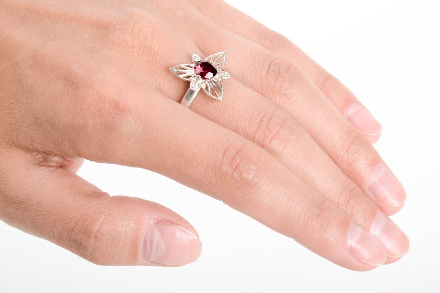 Кольцо из серебра ручной работы женское кольцо элитная бижутерия кольцо с камнем фото 1