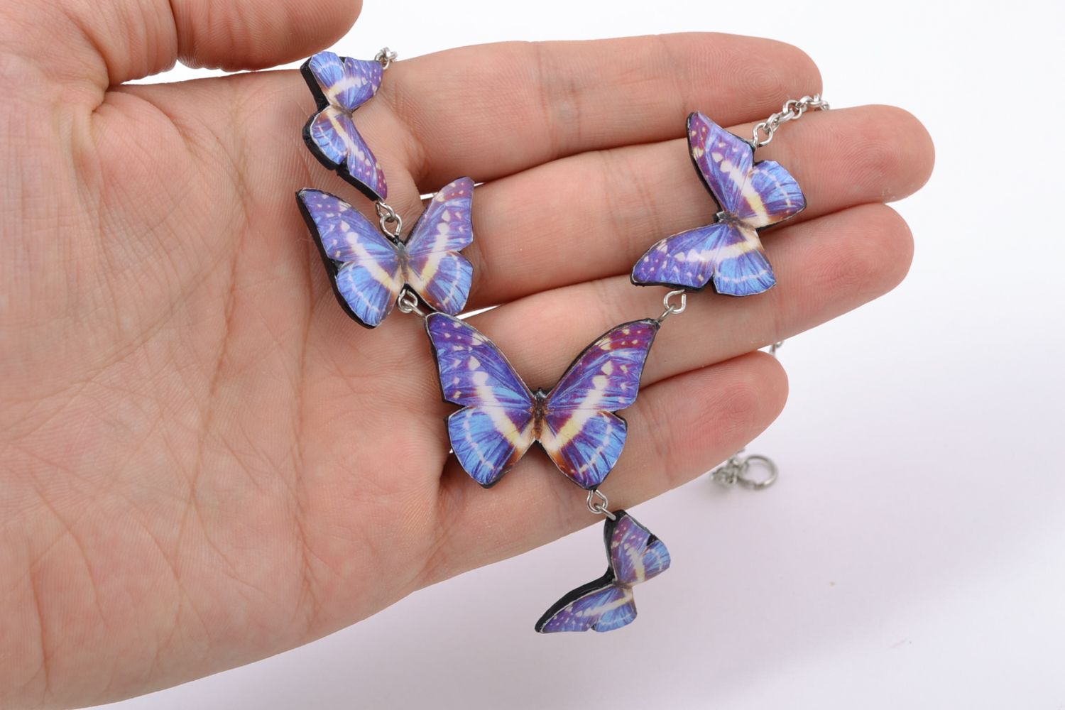 Polymer clay necklace Butterflies photo 2