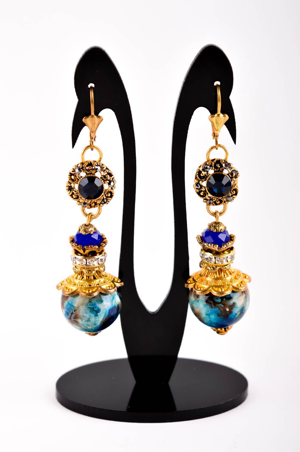 Handmade Frauen Accessoires Ohrringe für Damen Modeschmuck Ohrhänger festlich foto 2