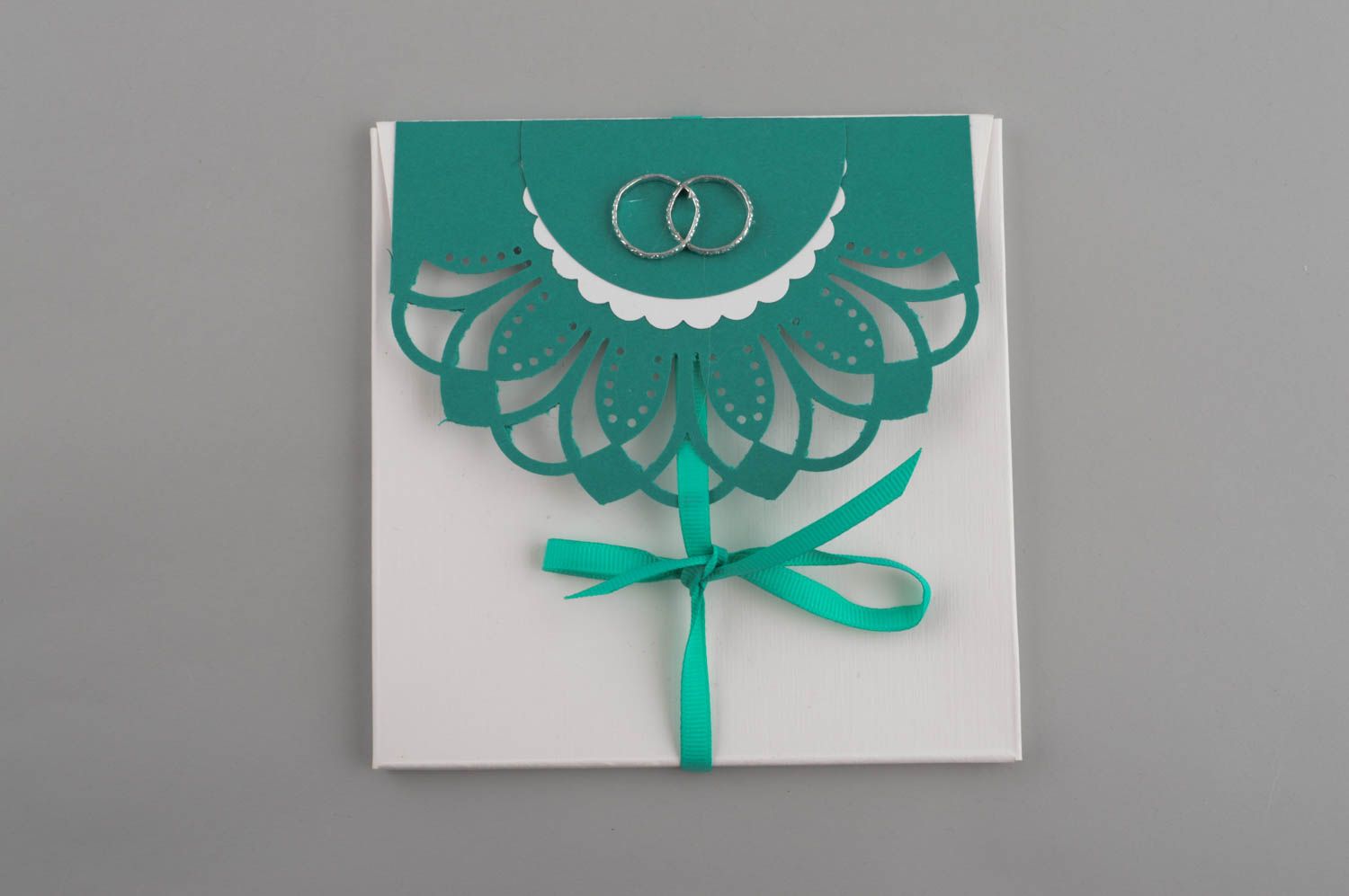 Enveloppe fait main Enveloppe créative design ruban mariage satin Idée cadeau photo 2