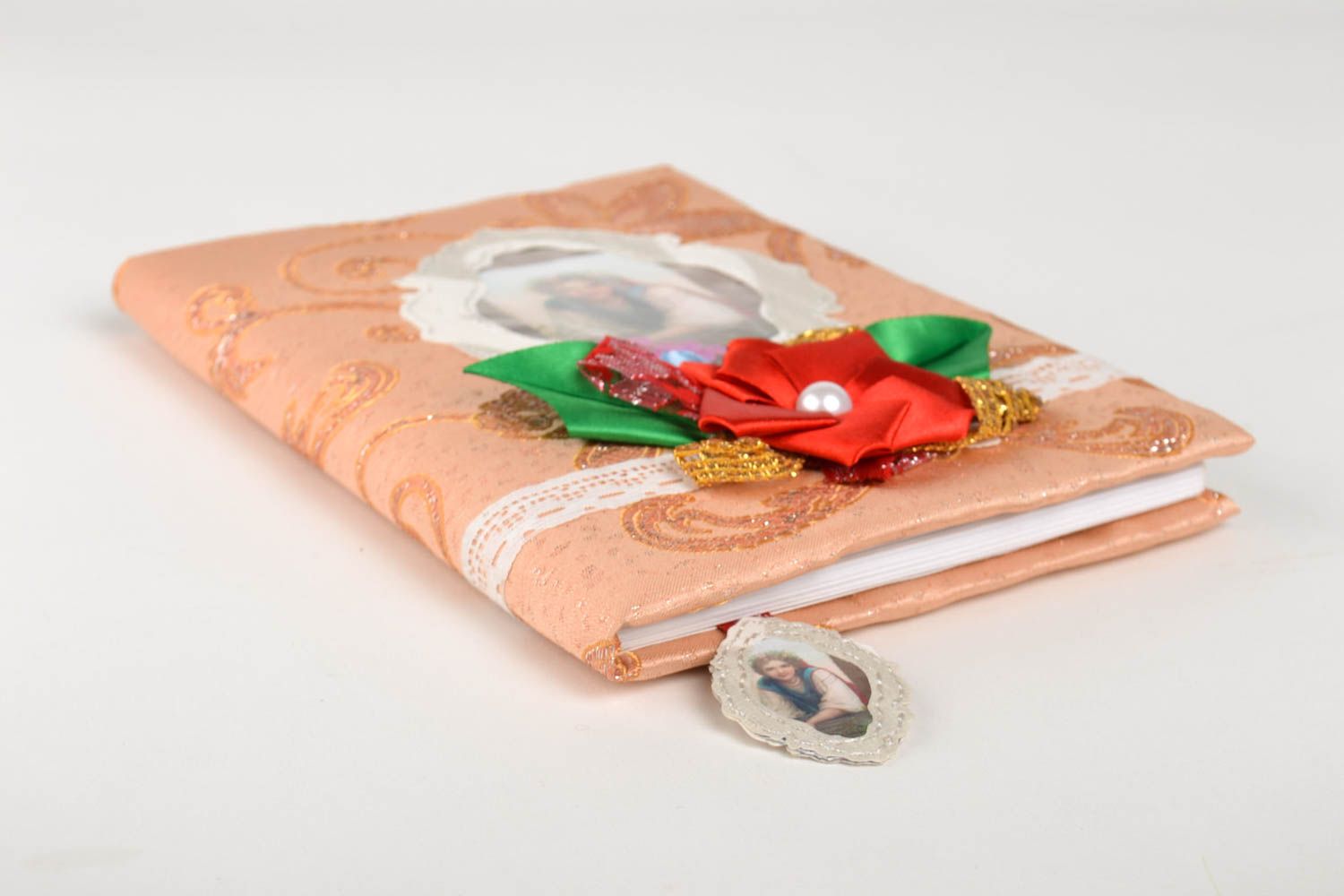 Handmade notepad handmade sketchbook with flowers designer notepad unusual gift  photo 3