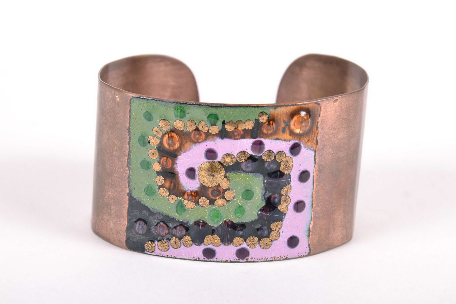 Copper Bracelet Made Using Hot Enamel Technique photo 1