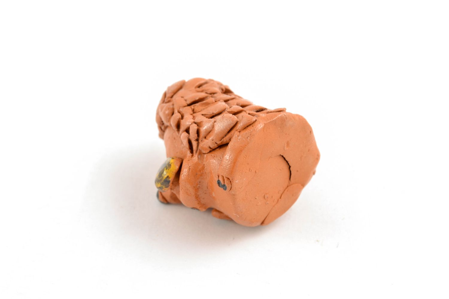 Statuina in ceramica fatta a mano figurina riccio souvenir di terracotta foto 4
