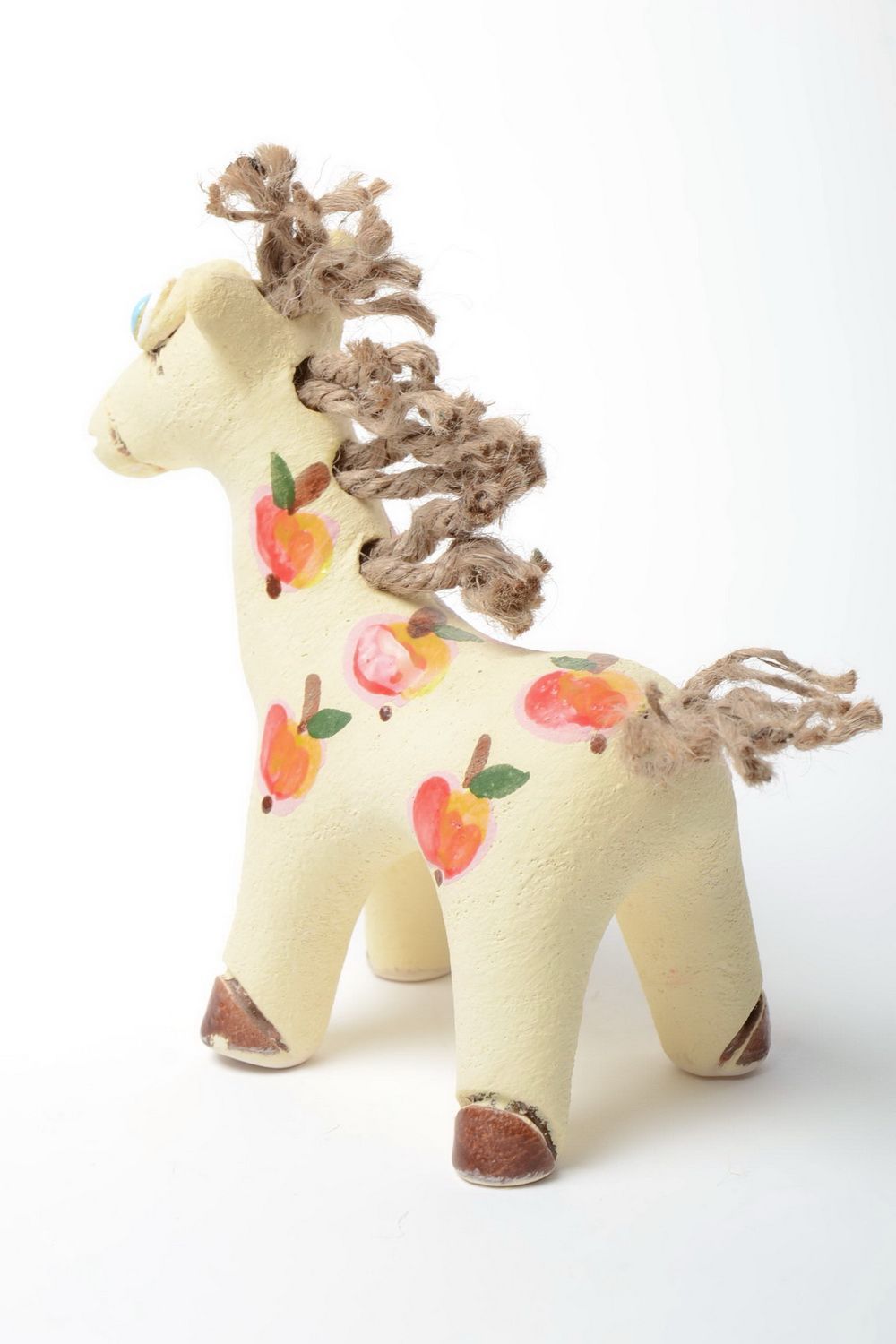 Figurine en céramique cheval faite main en demi-porcelaine accessoire déco photo 4
