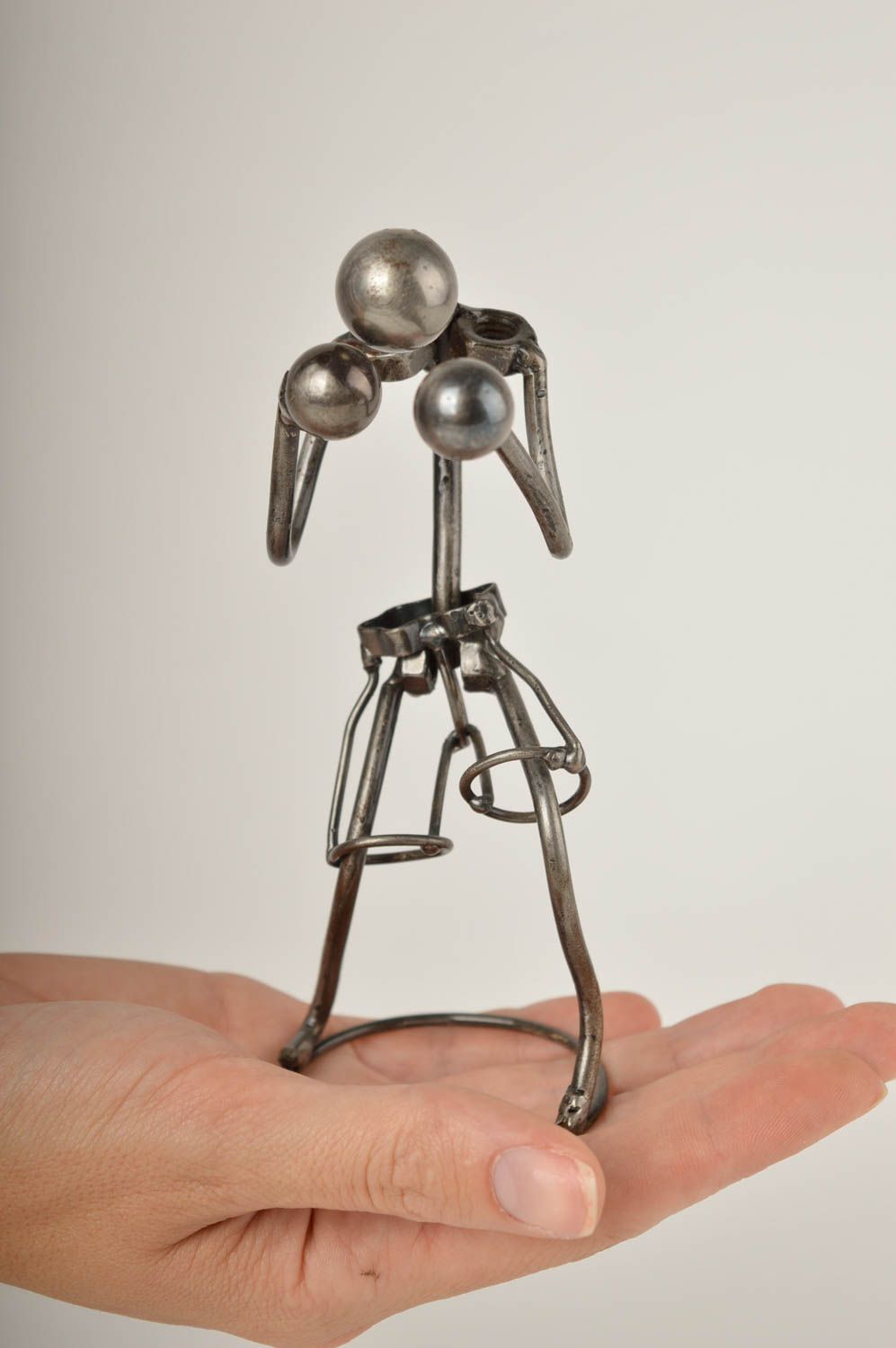 Figurine boxeur faite main Statuette métal Déco maison petite originale photo 5