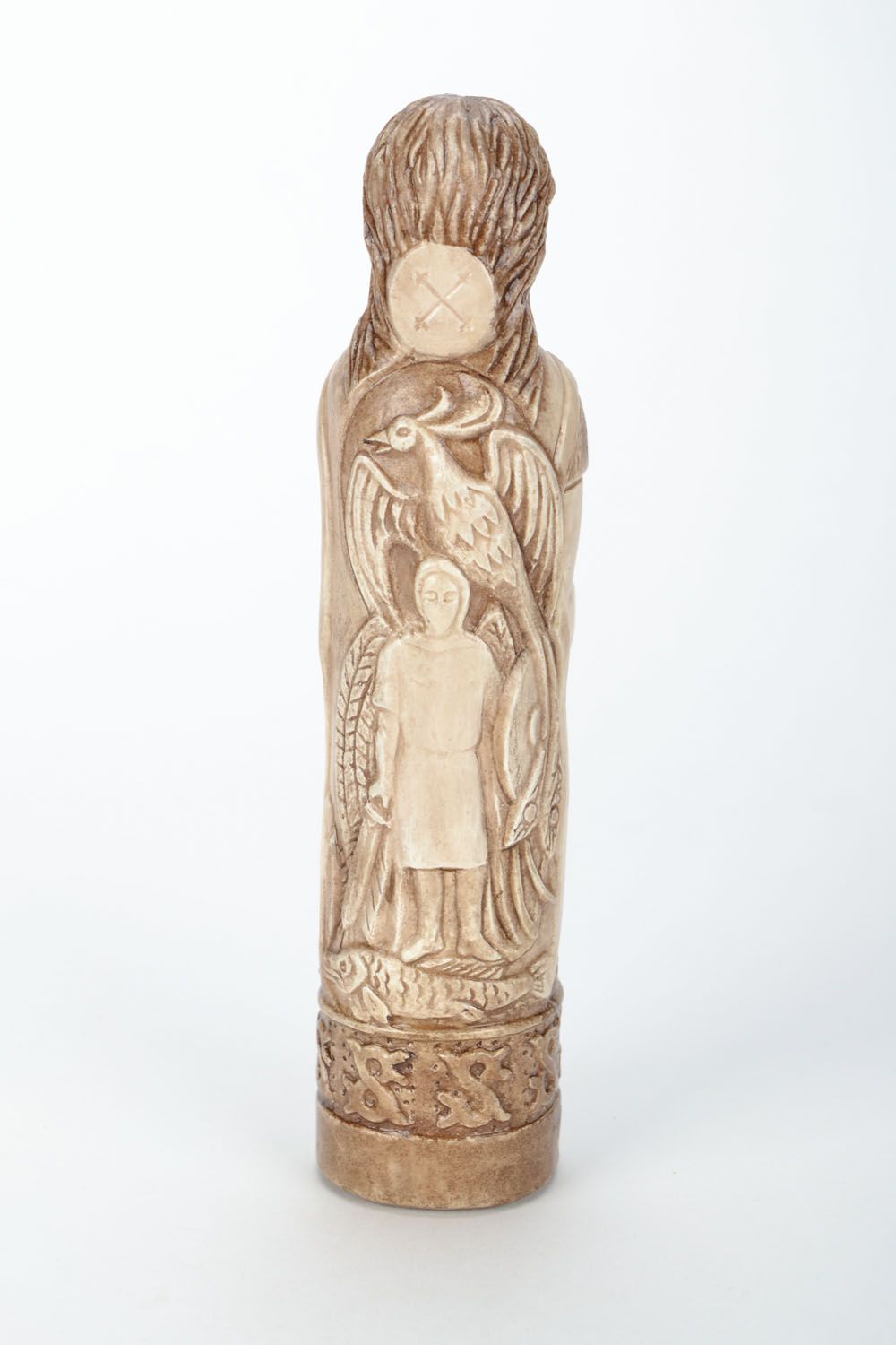 Figurine en plâtre faite main idole slave Simargl beige décoration pour maison photo 4