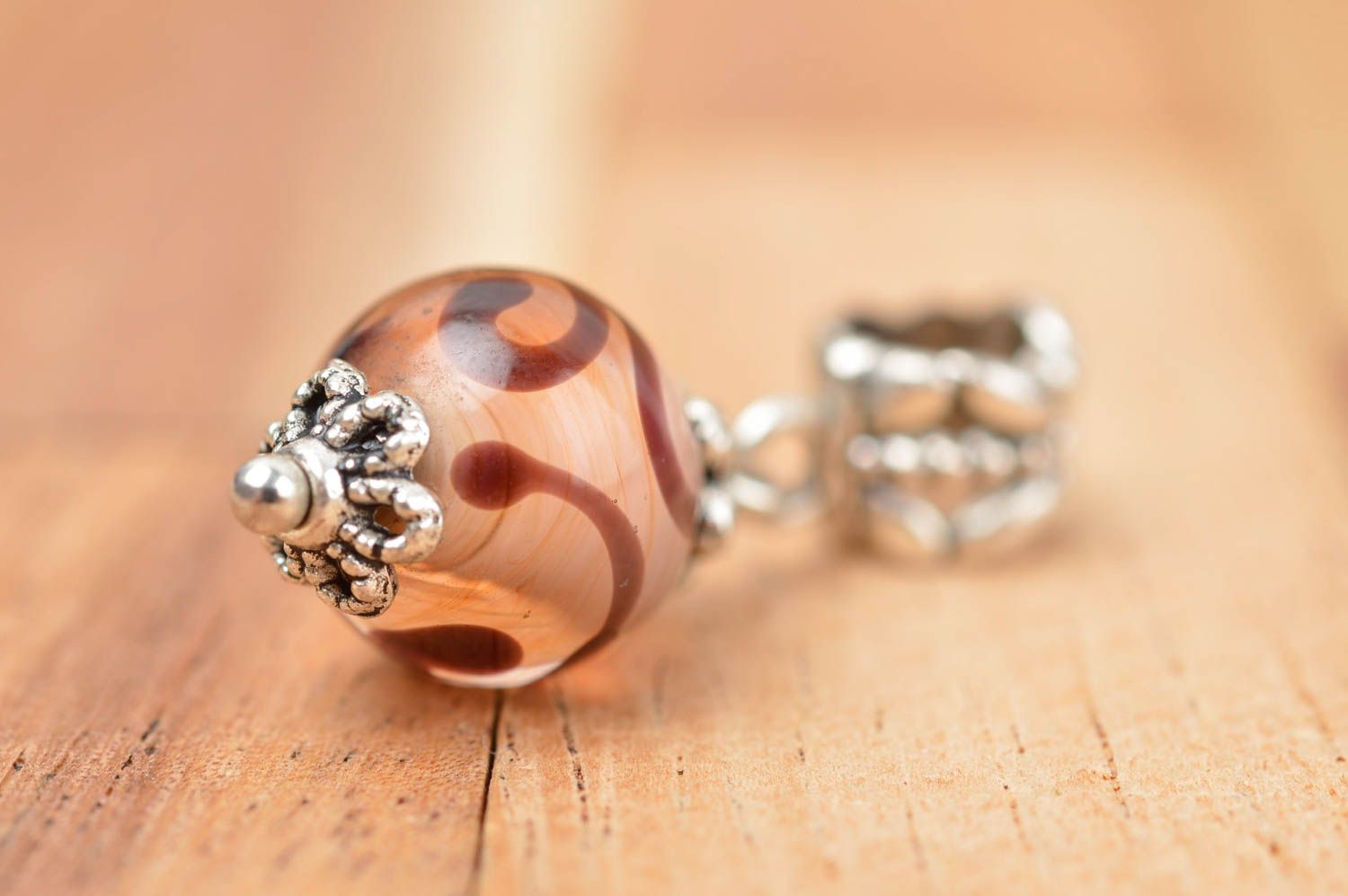 Handmade glass stylish jewelry unusual elegant pendant female pendant photo 3