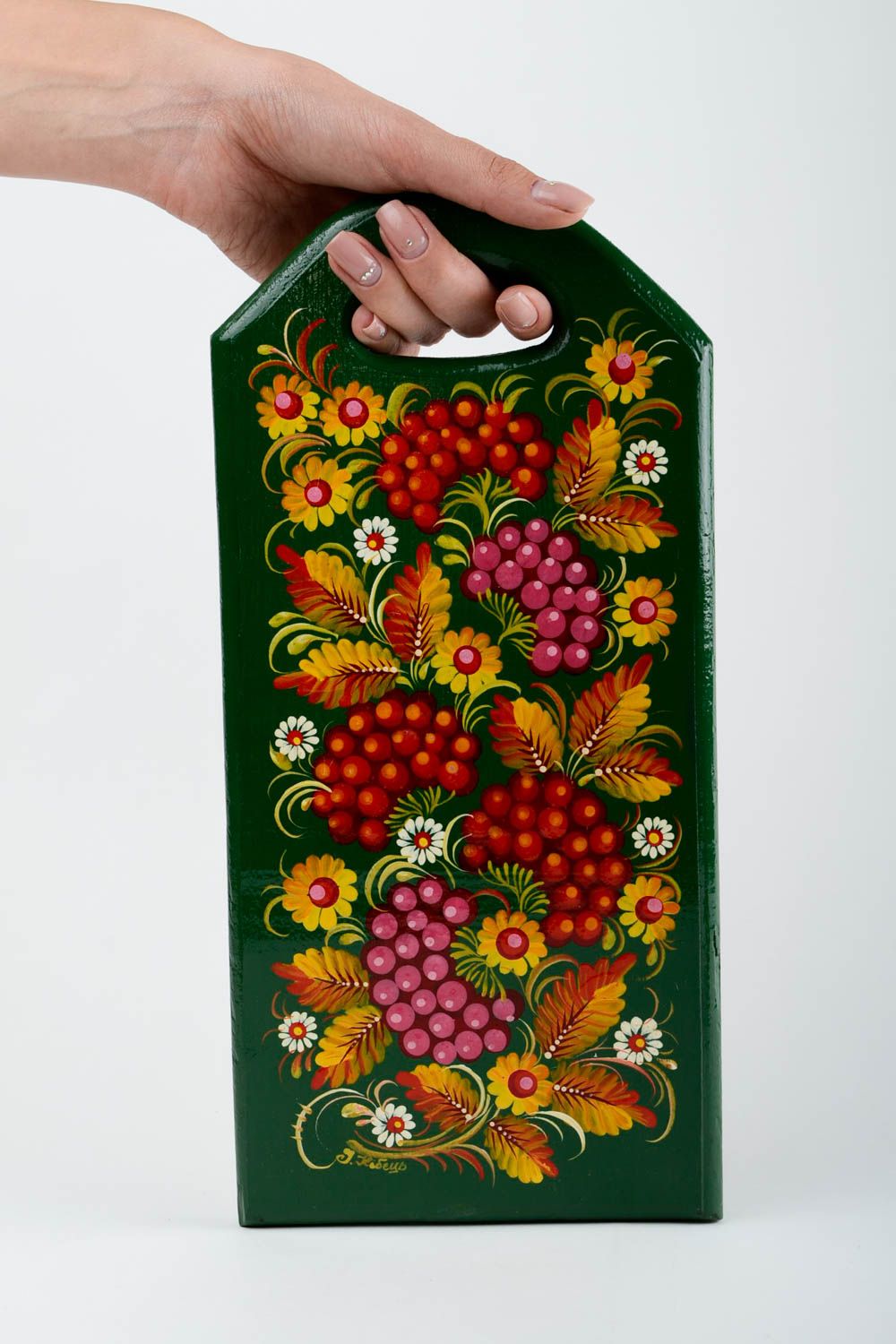 Разделочная доска ручной работы деревянная доска кухонный аксессуар с росписью фото 2