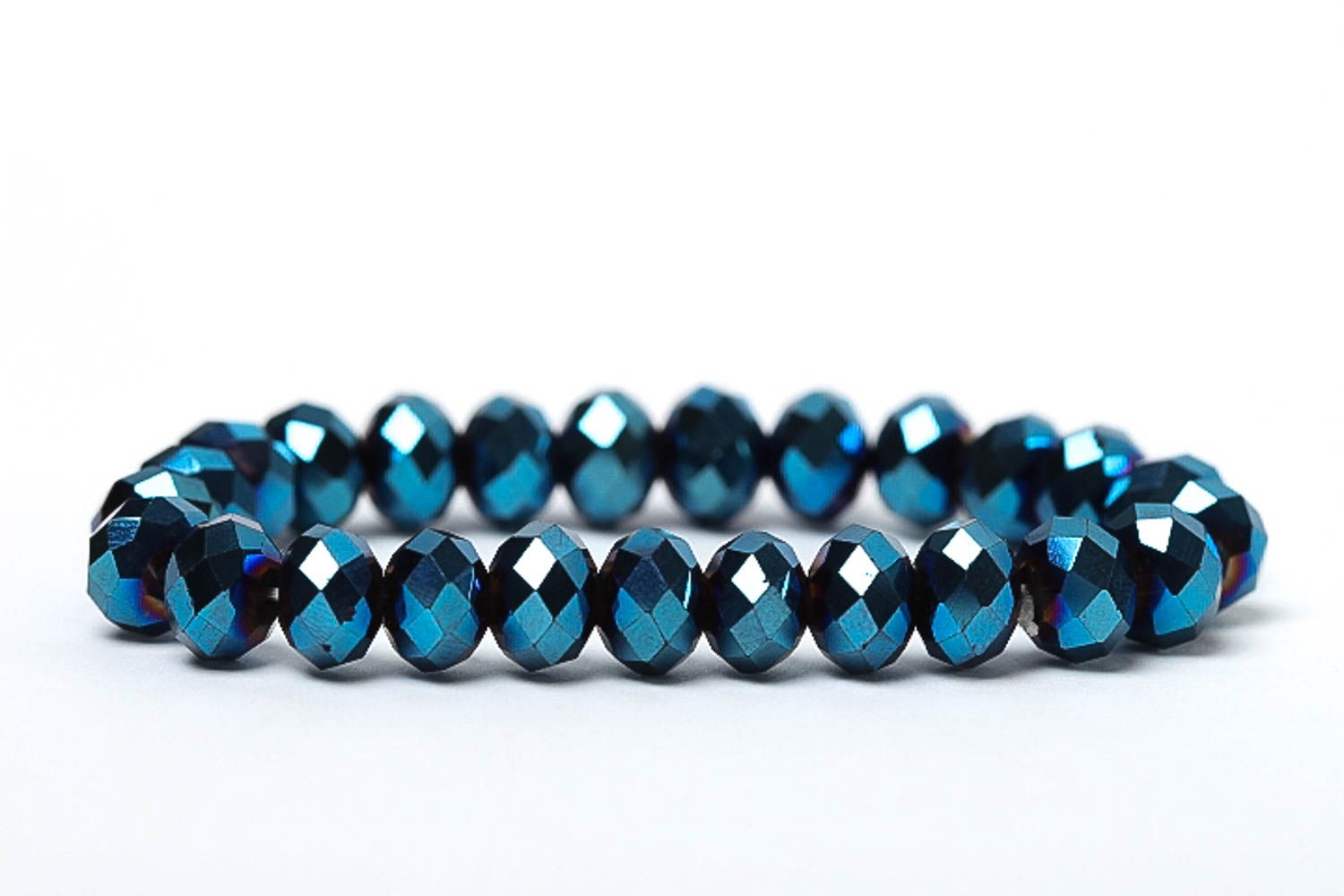 Bracelet verre design Bijoux fait main bleu Accessoire pour femme original photo 4