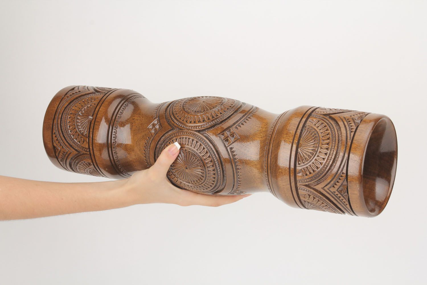 Vase en bois décoratif fait main photo 3