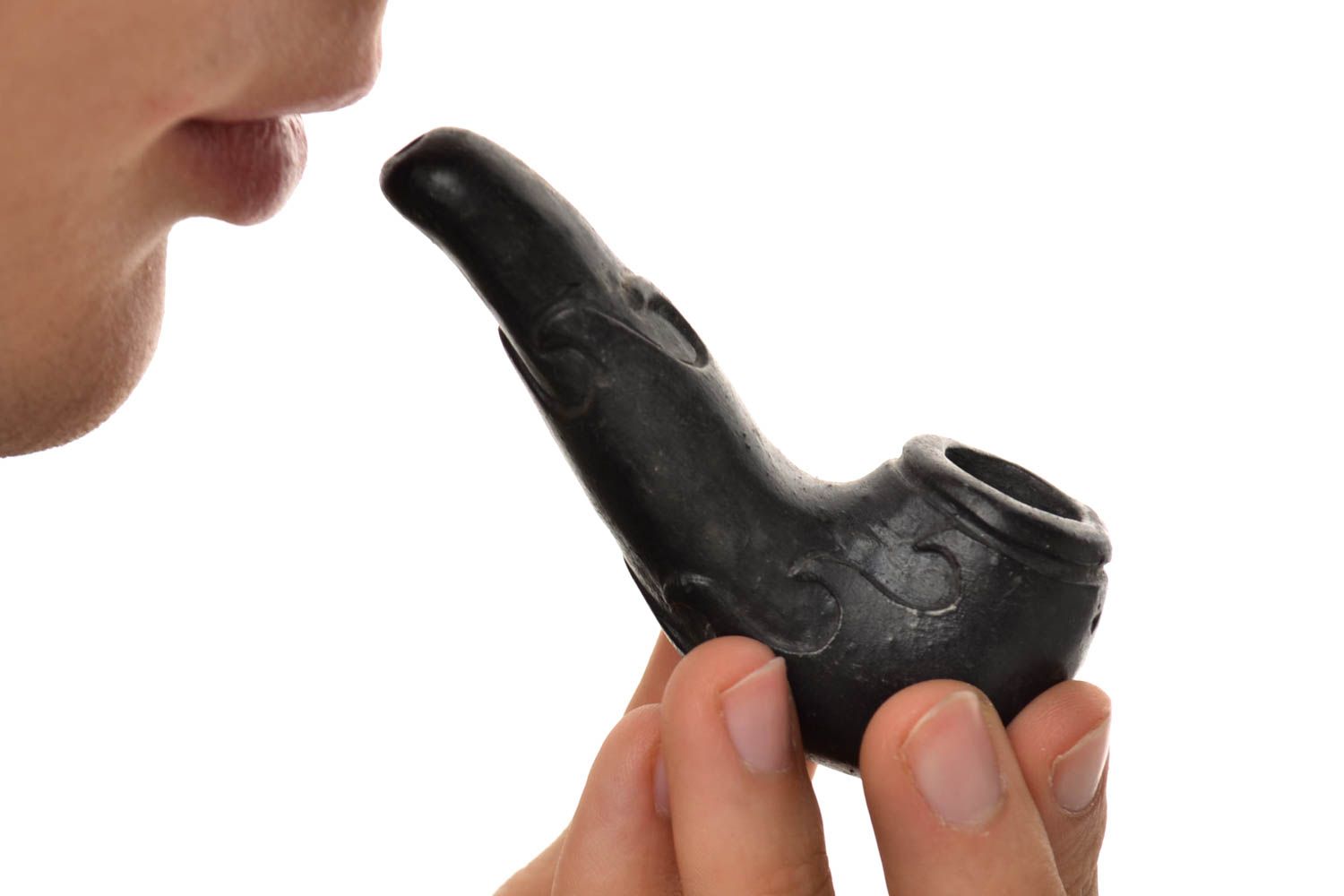 Pipa de barro hecha a mano accesorio para fumador estiloso regalo para hombres foto 1