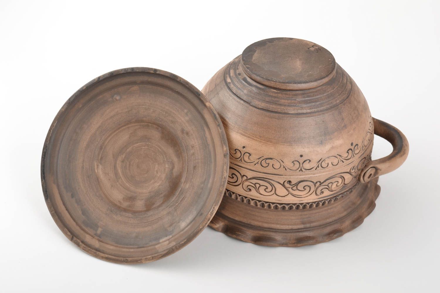 Pote de arcilla para cocer y servir platos artesanal cerámica lechera 2 l foto 5