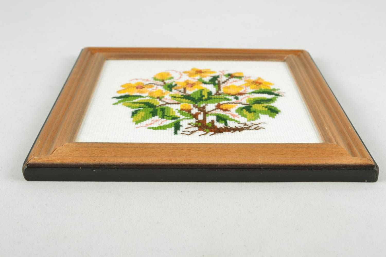 Cross stitched picture in frame photo 1