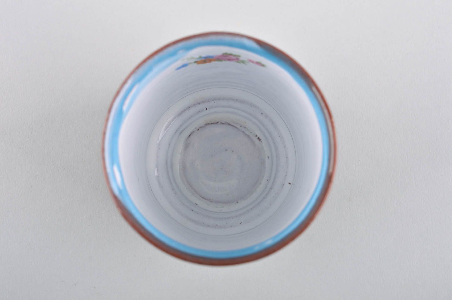 Gobelet en terre cuite Tasse à thé faite main grise peinte Vaisselle originale photo 4
