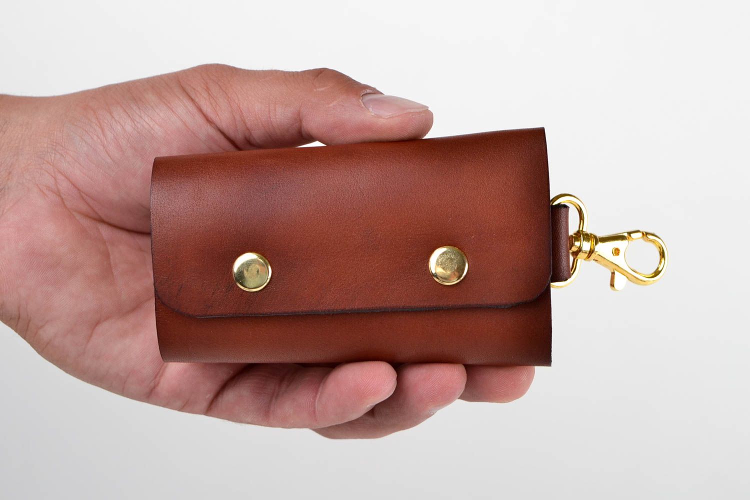 Handmade Schlüsselanhänger Leder Accessoire für Männer Leder Geldbörse braun foto 2