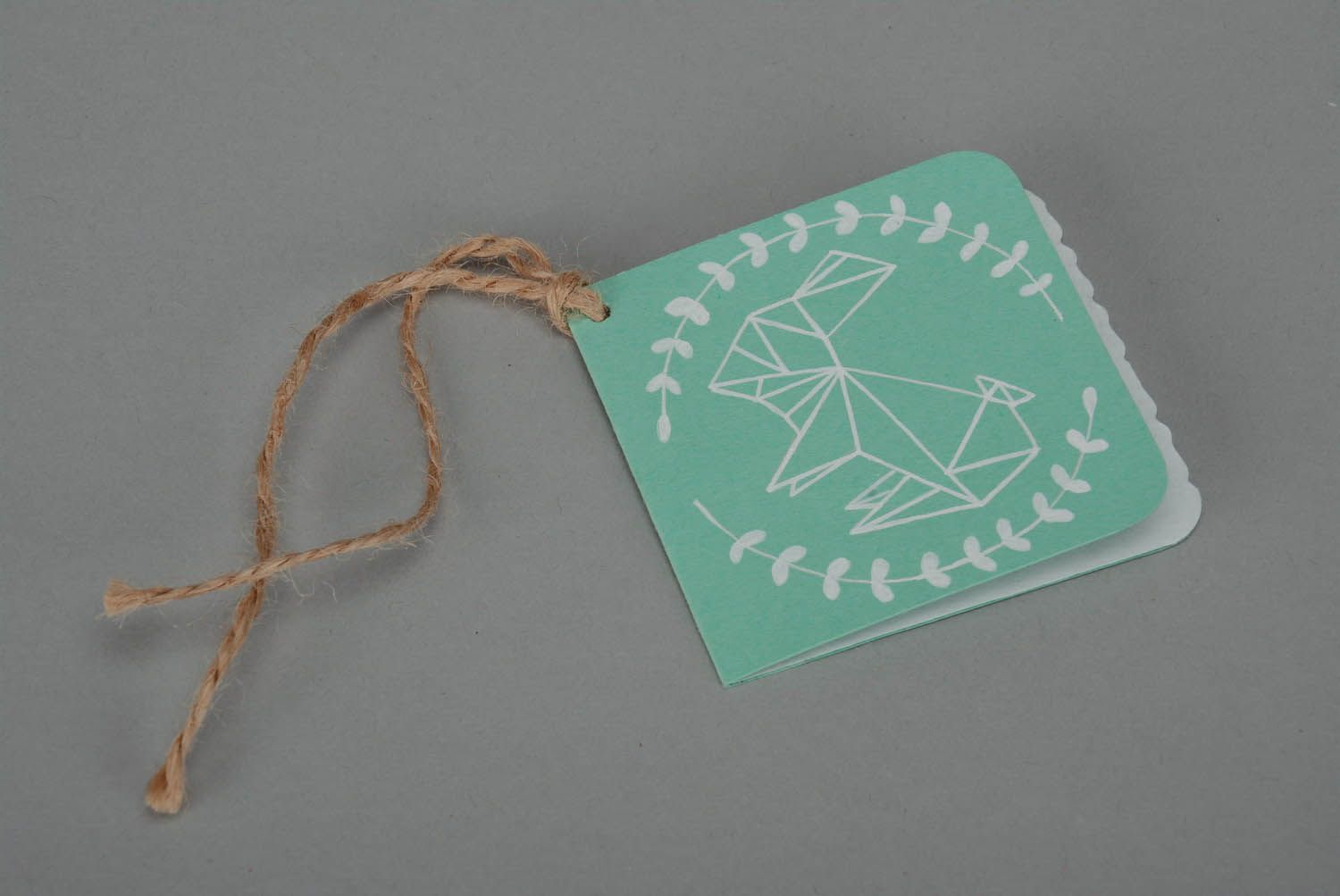 Grußkarte-Etikett mit Muster Menthol Hase foto 4