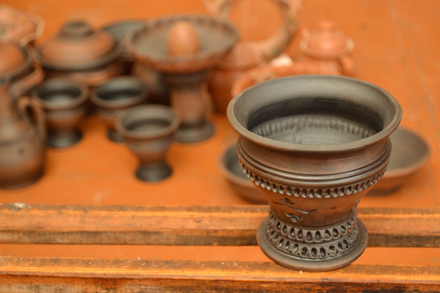 Handmade ceramic goblet photo 5