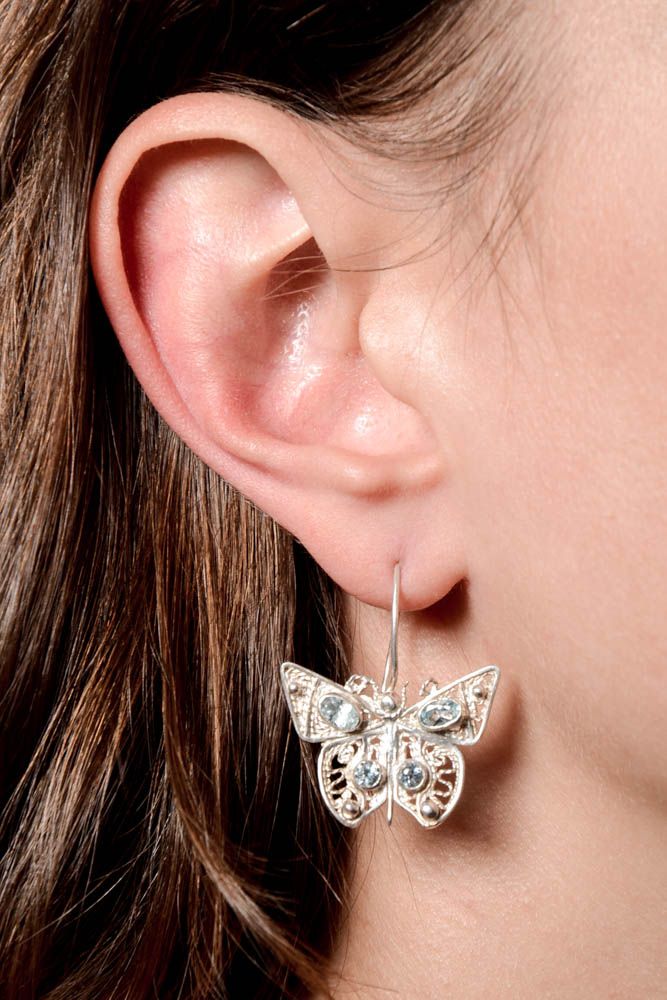 Silver earrings designer accessories handmade jewelry fashion earrings photo 1