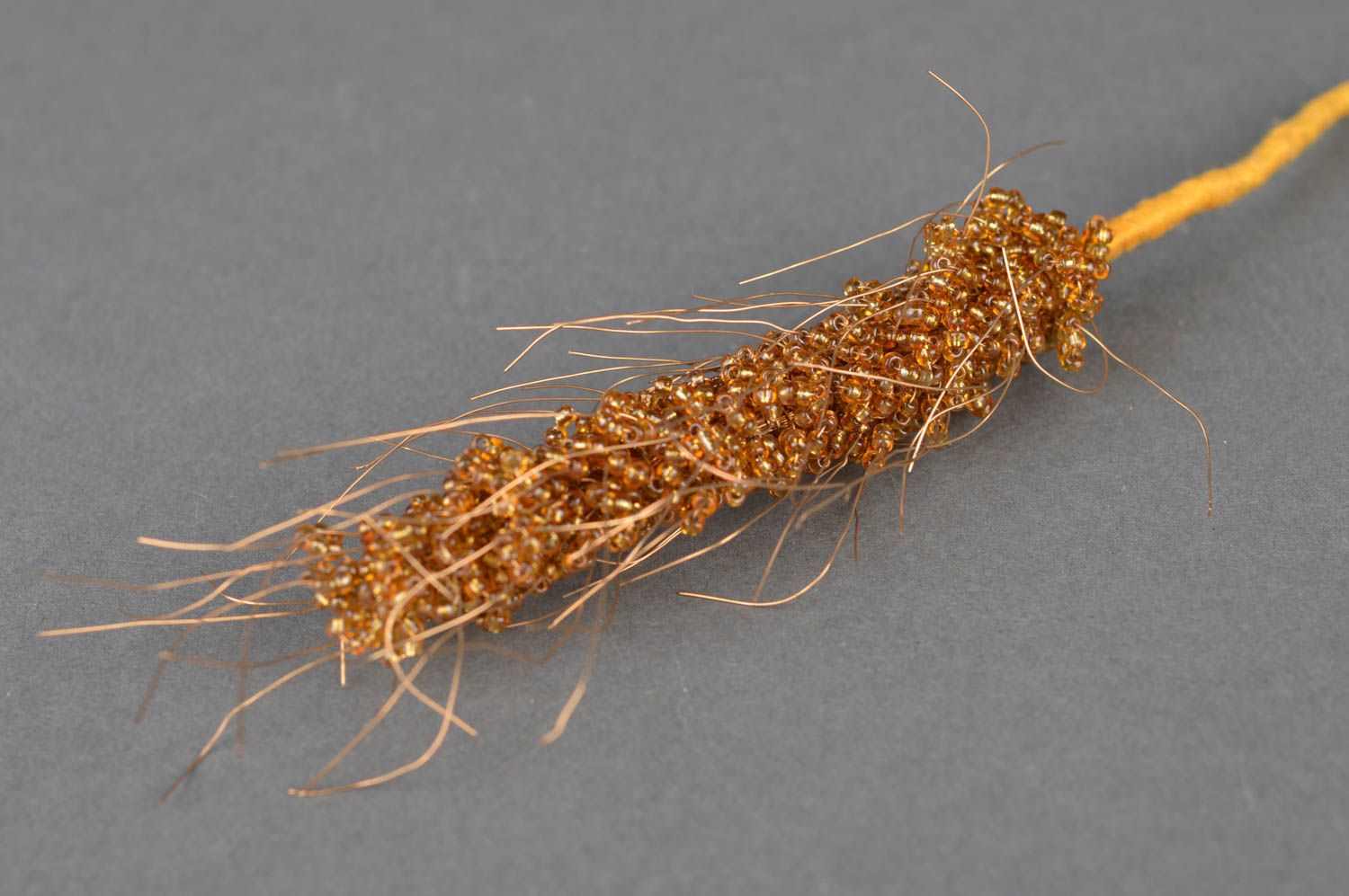 Beautiful handmade unusual designer woven beaded ear of wheat for home decor photo 2