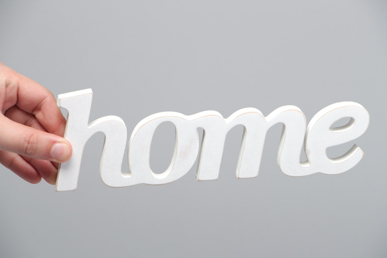 Чипборд надпись из фанеры Home белого цвета для декора интерьера ручная работа фото 5