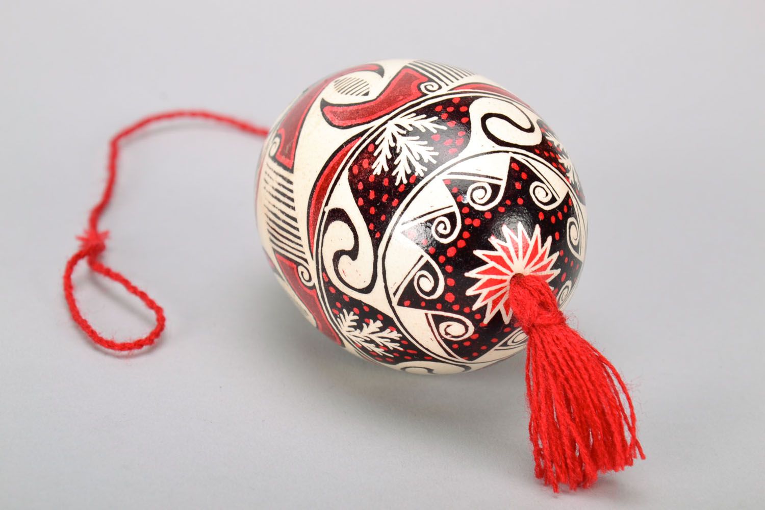 Painted goose egg with a tassel photo 4