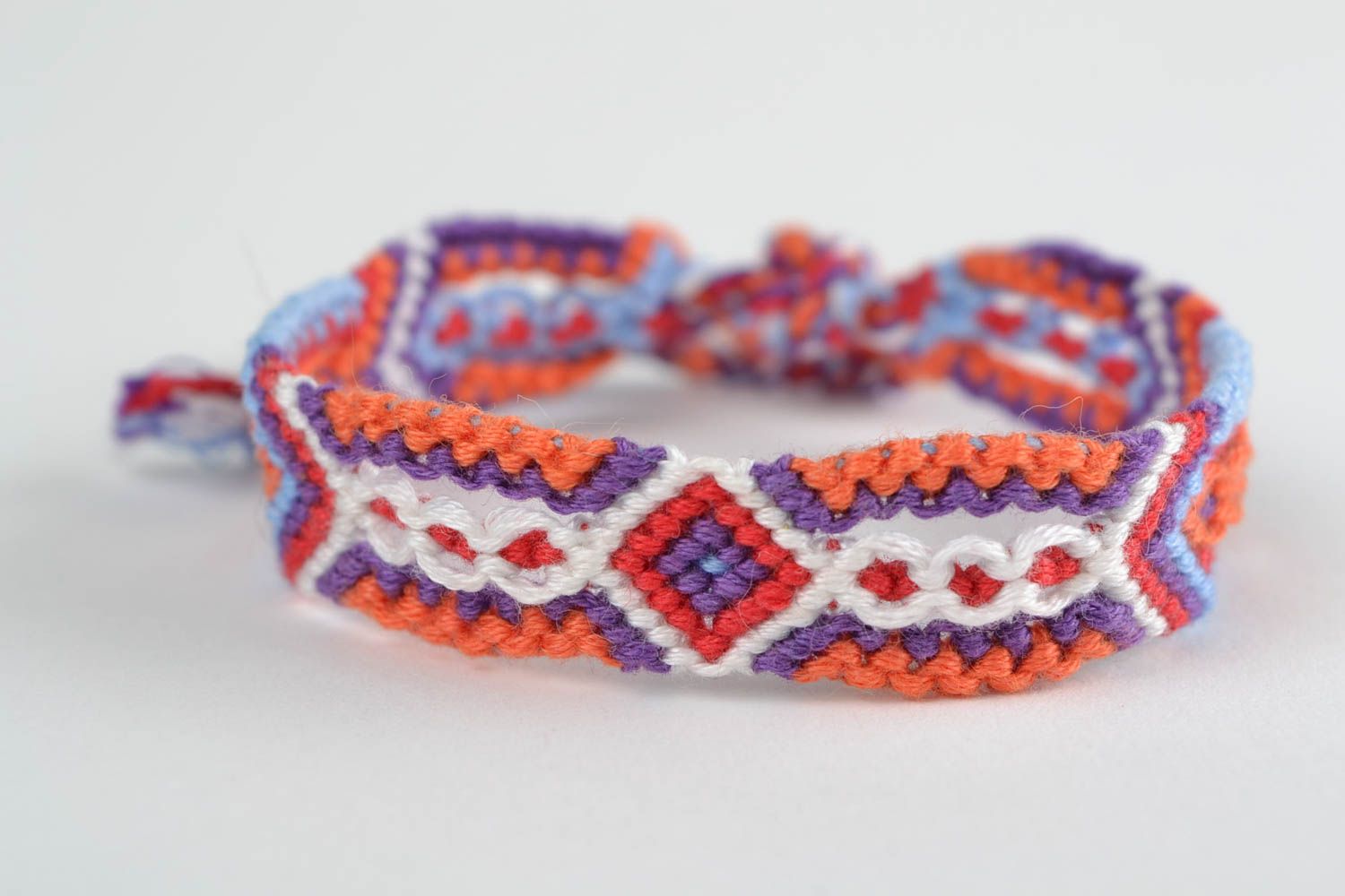 Beautiful multicolored handmade woven friendship bracelet macrame photo 3