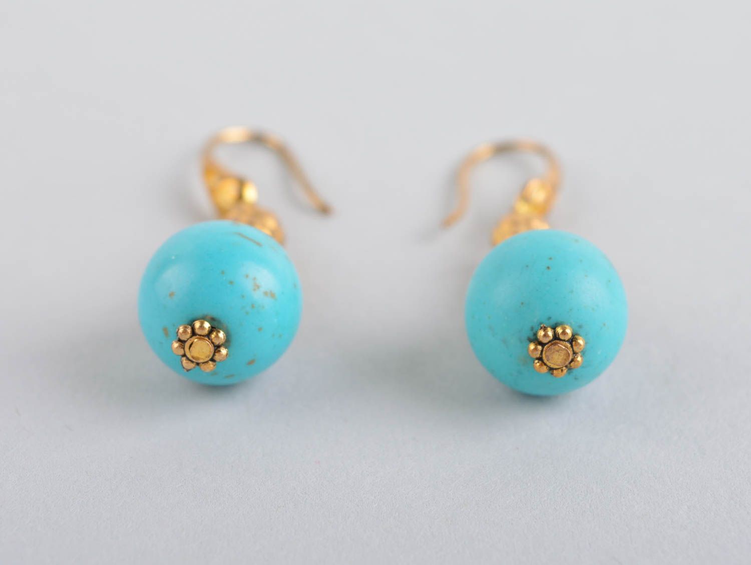 Handmade earrings designer jewelry turquoise earrings fashion accessories photo 4