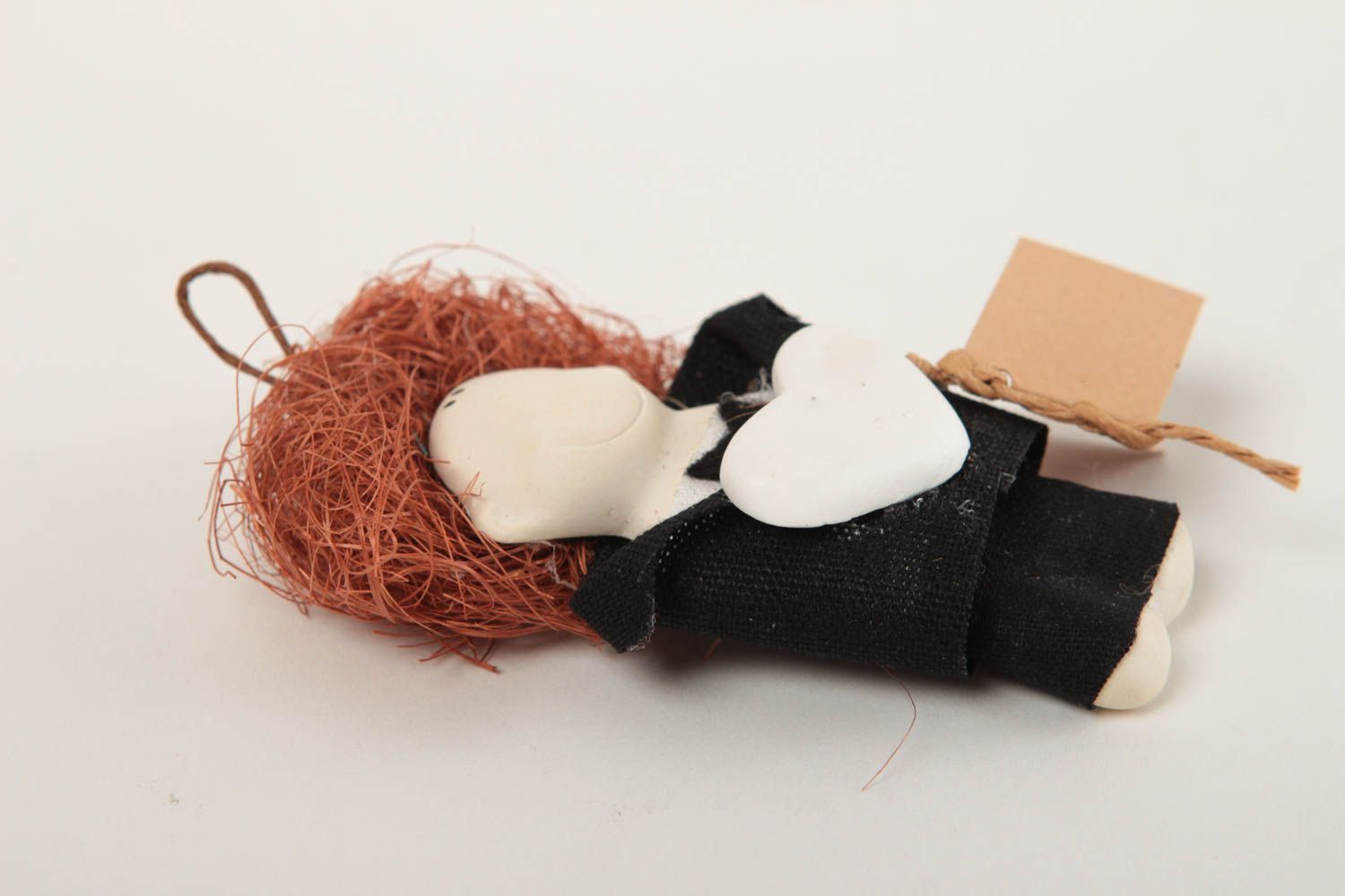 Handmade kleine Puppe Deko zum Aufhängen Designer Geschenk aus Gips originell foto 2