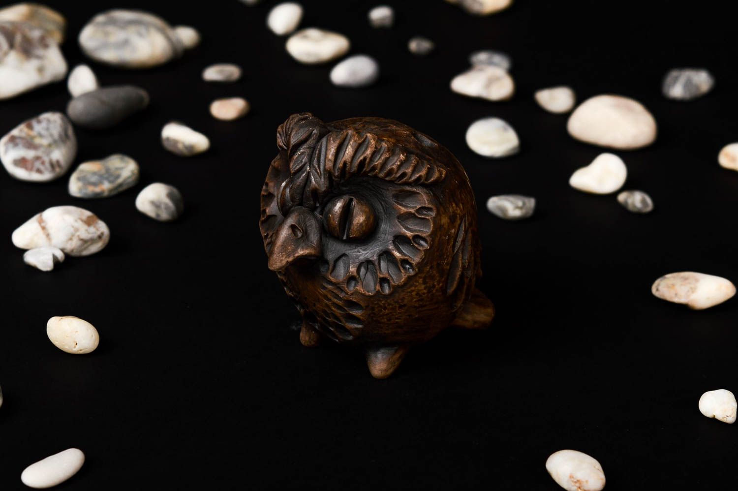 Керамическая свистулька ручной работы сова глиняная игрушка свистулька из глины фото 1