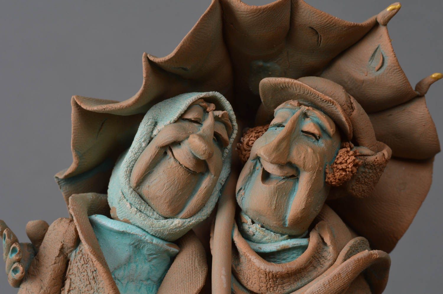 Figurine en céramique en forme de couple âgé faite main décoration maison photo 3