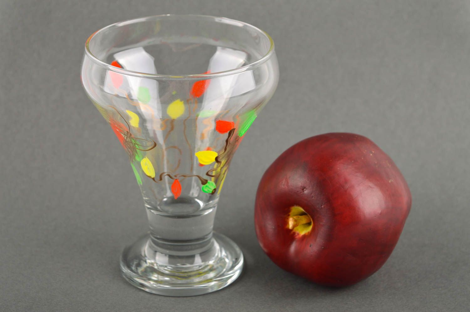 Geschirr aus Glas handmade Tisch Deko Trinkbecher aus Glas bunt bemaltes Glas foto 1