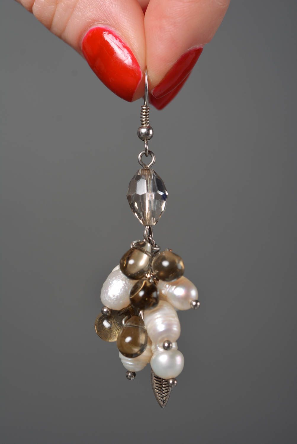 Handmade lange Perlen Ohrringe Designer Schmuck Accessoires für Frauen foto 3