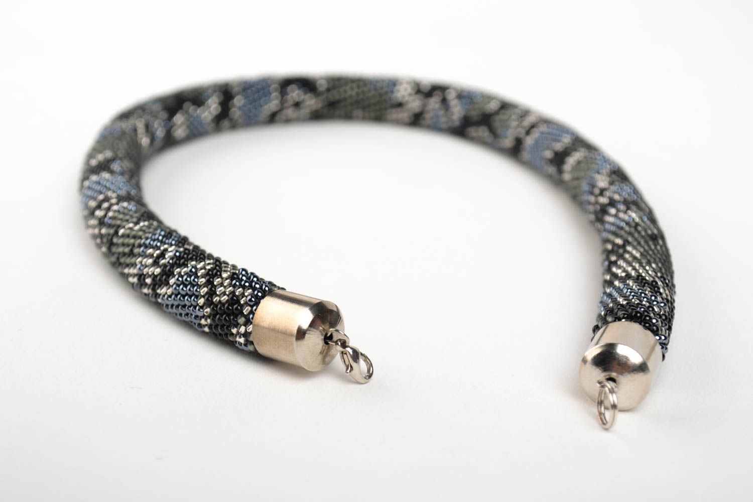 Handmade beaded cord necklace elegant necklace handmade accessories bead jewelry photo 2