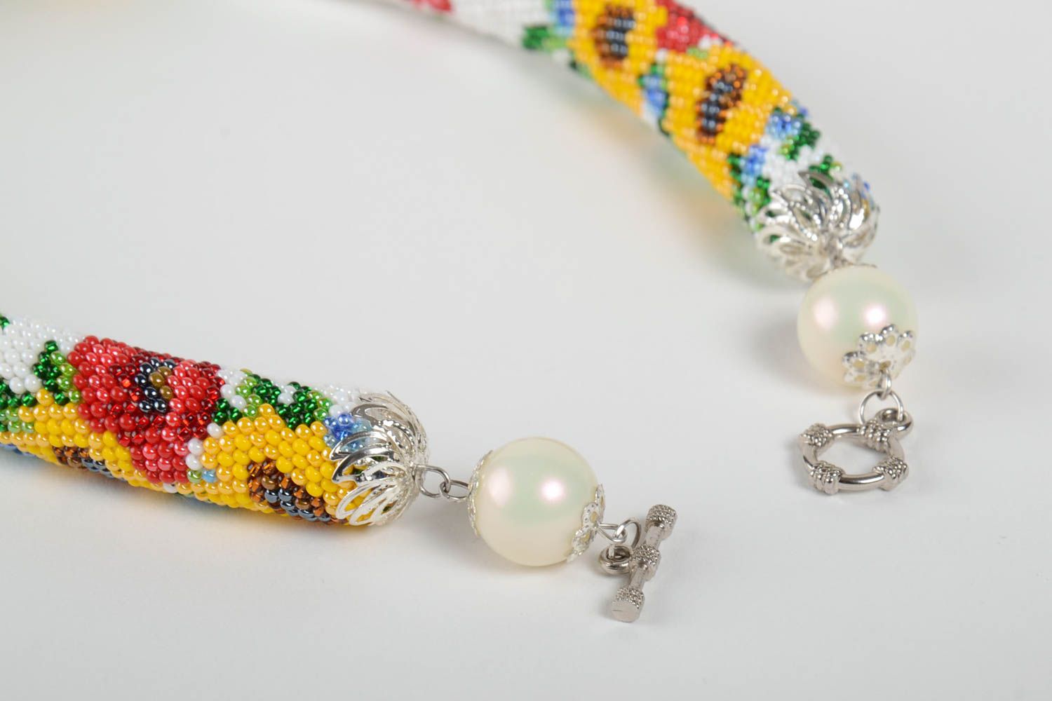 Collier spirale Bijou fait main multicolore perles rocaille design Cadeau femme photo 4