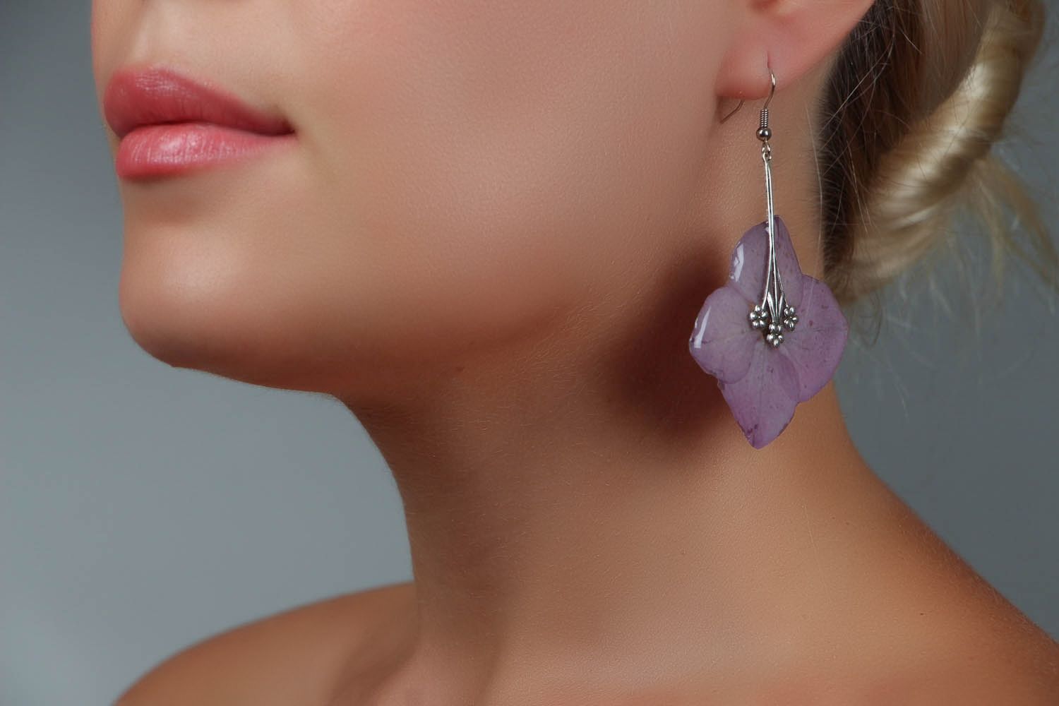 Earrings with Hydrangea photo 4