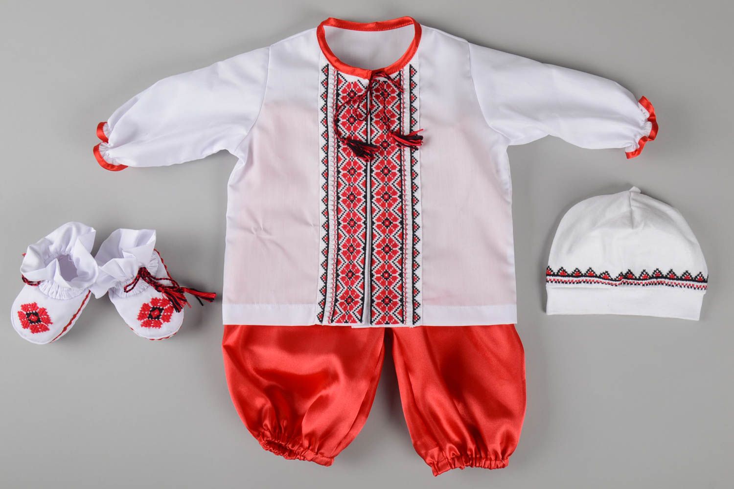 Unusual present handmade christening accessories designer costume for boys photo 1
