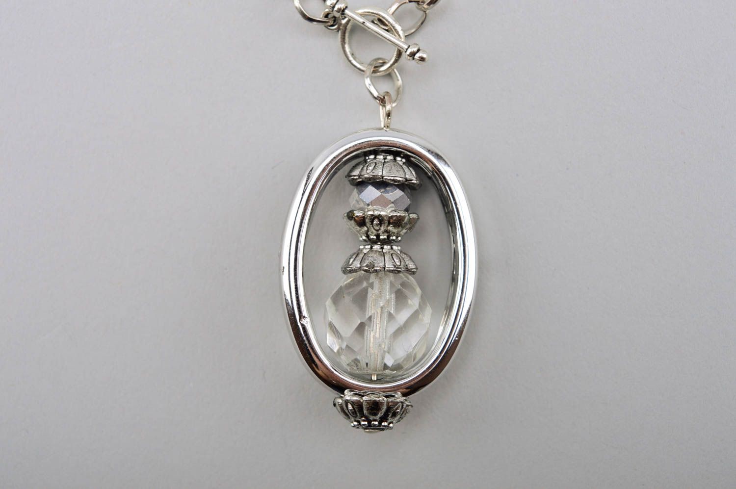 Boucles d'oreilles Pendentif fait main en cristal et perles Accessoires femme photo 3