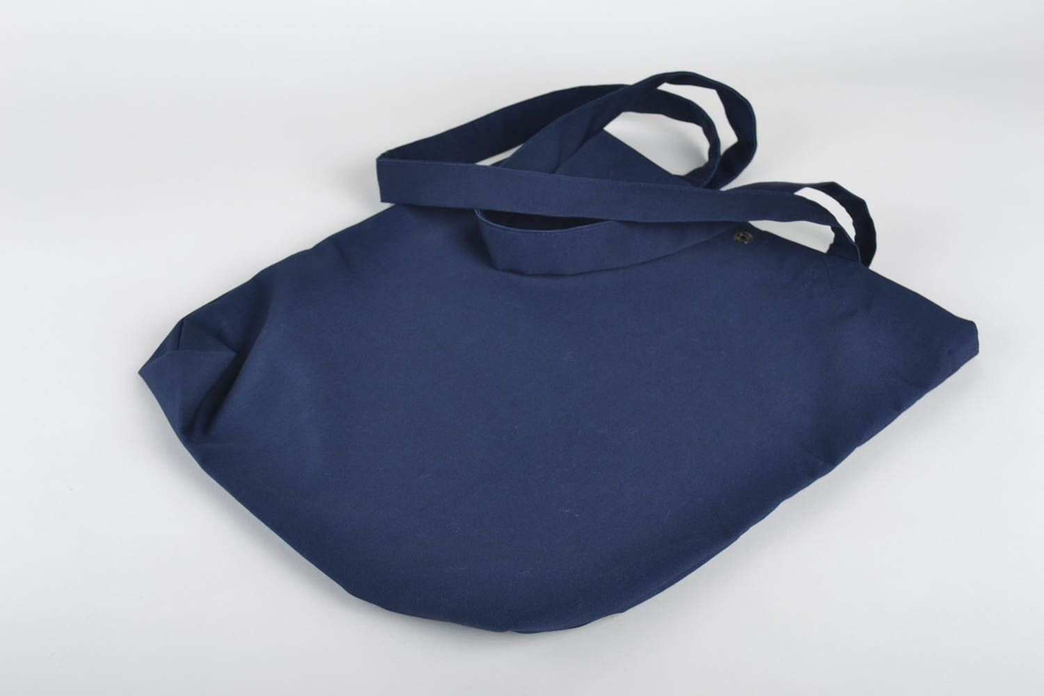 Handmade Stoff Tragetasche Designer Tasche Damen Accessoire groß dunkelblau foto 3