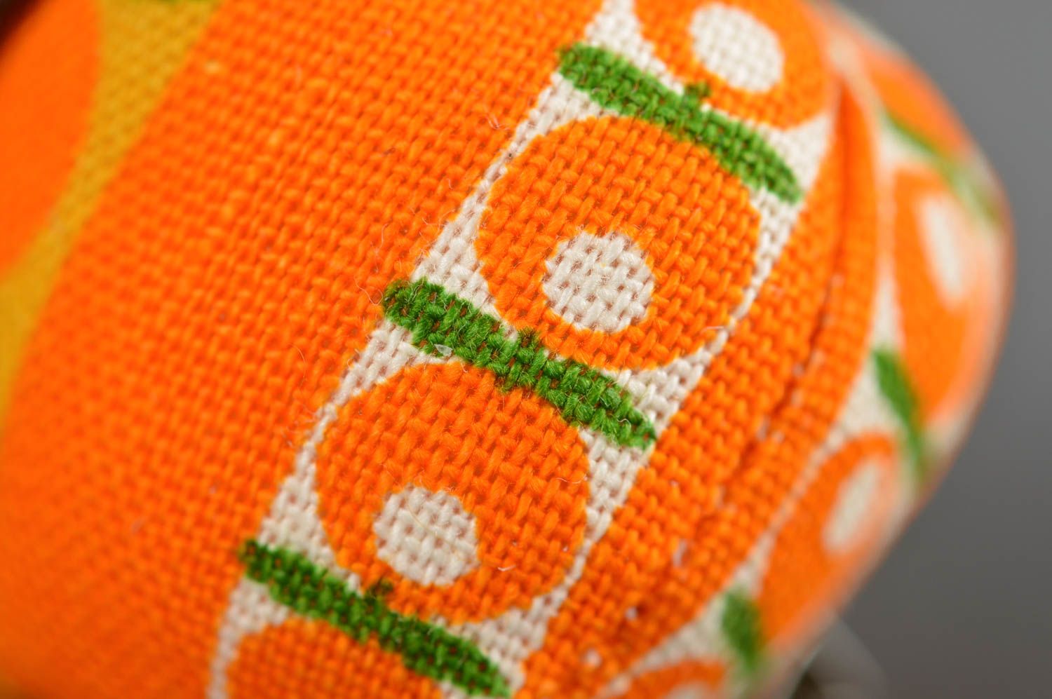 Broche orange Bijou fait main original tissu fourniture métal Cadeau fille photo 5