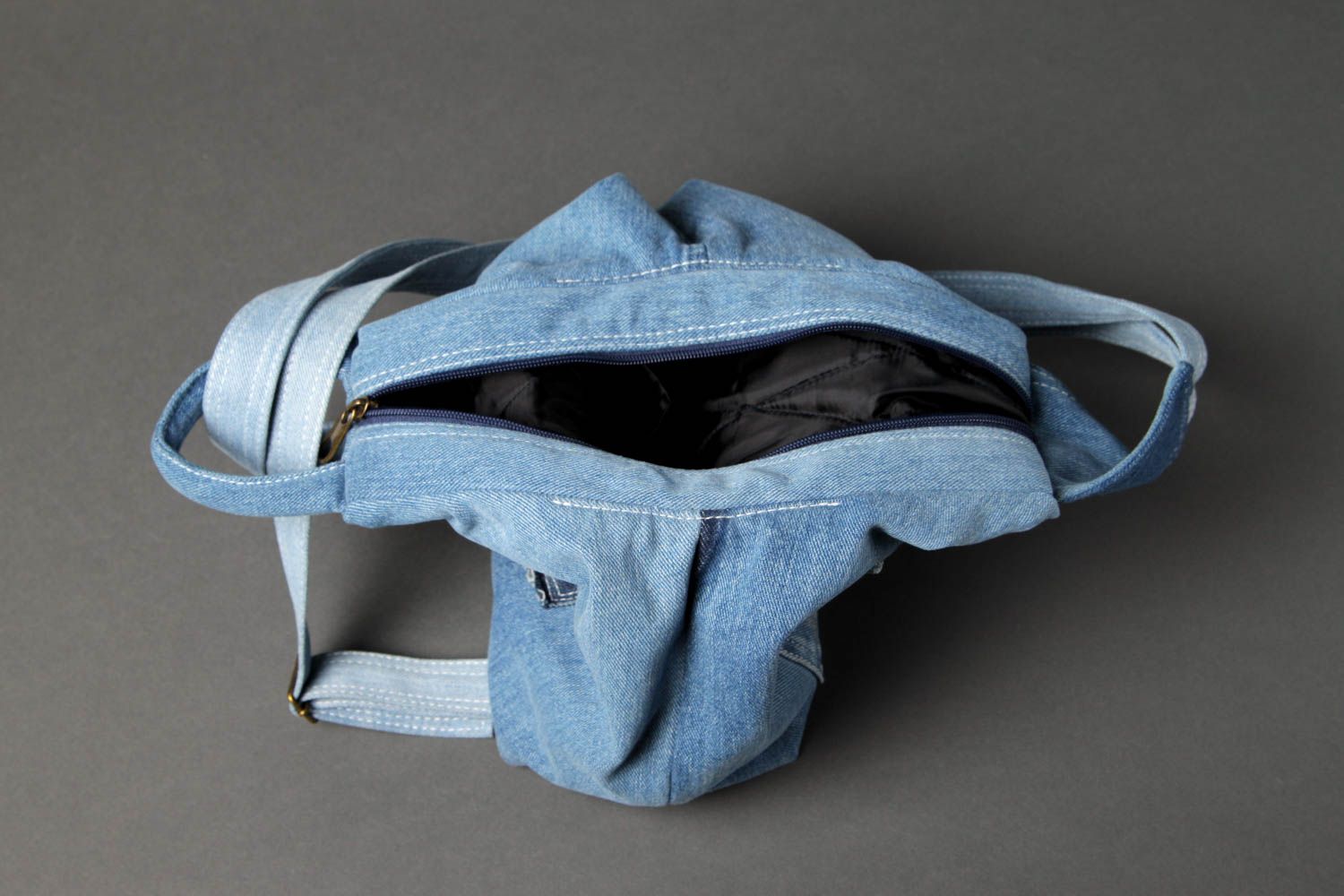Сумка ручной работы джинсовый рюкзак женская сумка с рисунком песика красивая фото 3