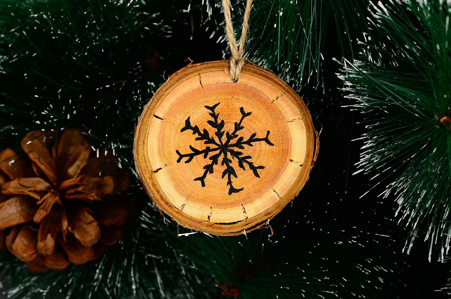 Новогоднее украшение ручной работы игрушка на елку декор для дома Снежинка фото 1