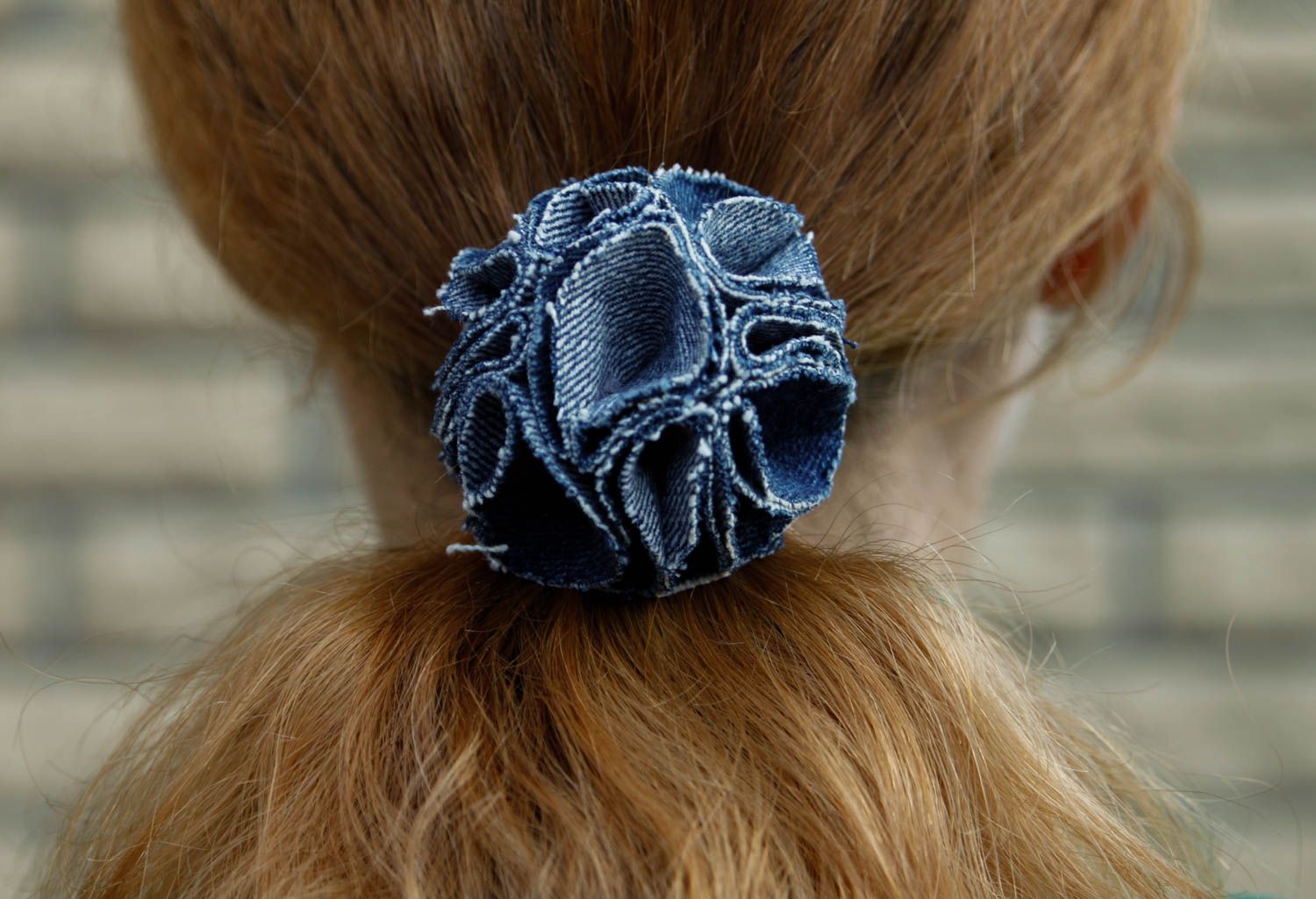 Handmade hair tie flower hair accessories handmade leather goods gifts for her photo 3