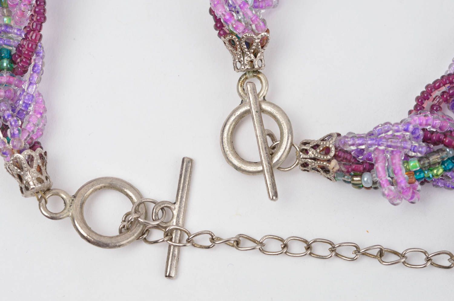 Parure de Bijoux en perles de rocaille faite main violette Accessoires mode photo 4