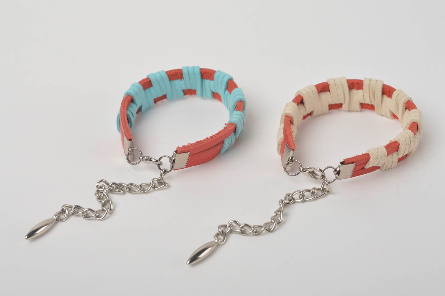 Beautiful handmade leather bracelets 2 pieces wrist bracelet designs gift ideas photo 2