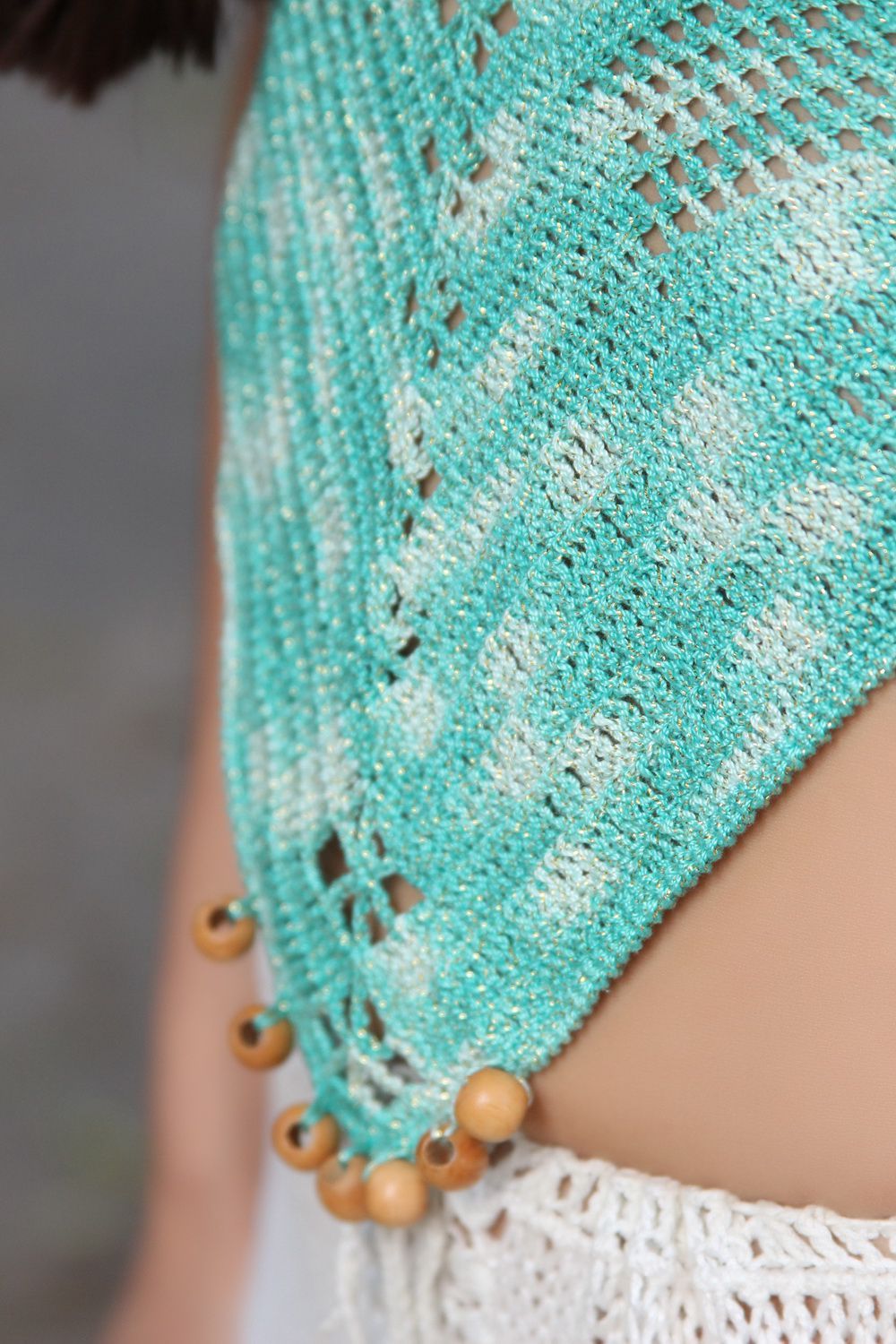 Camisola de verão cor de turquesa foto 4