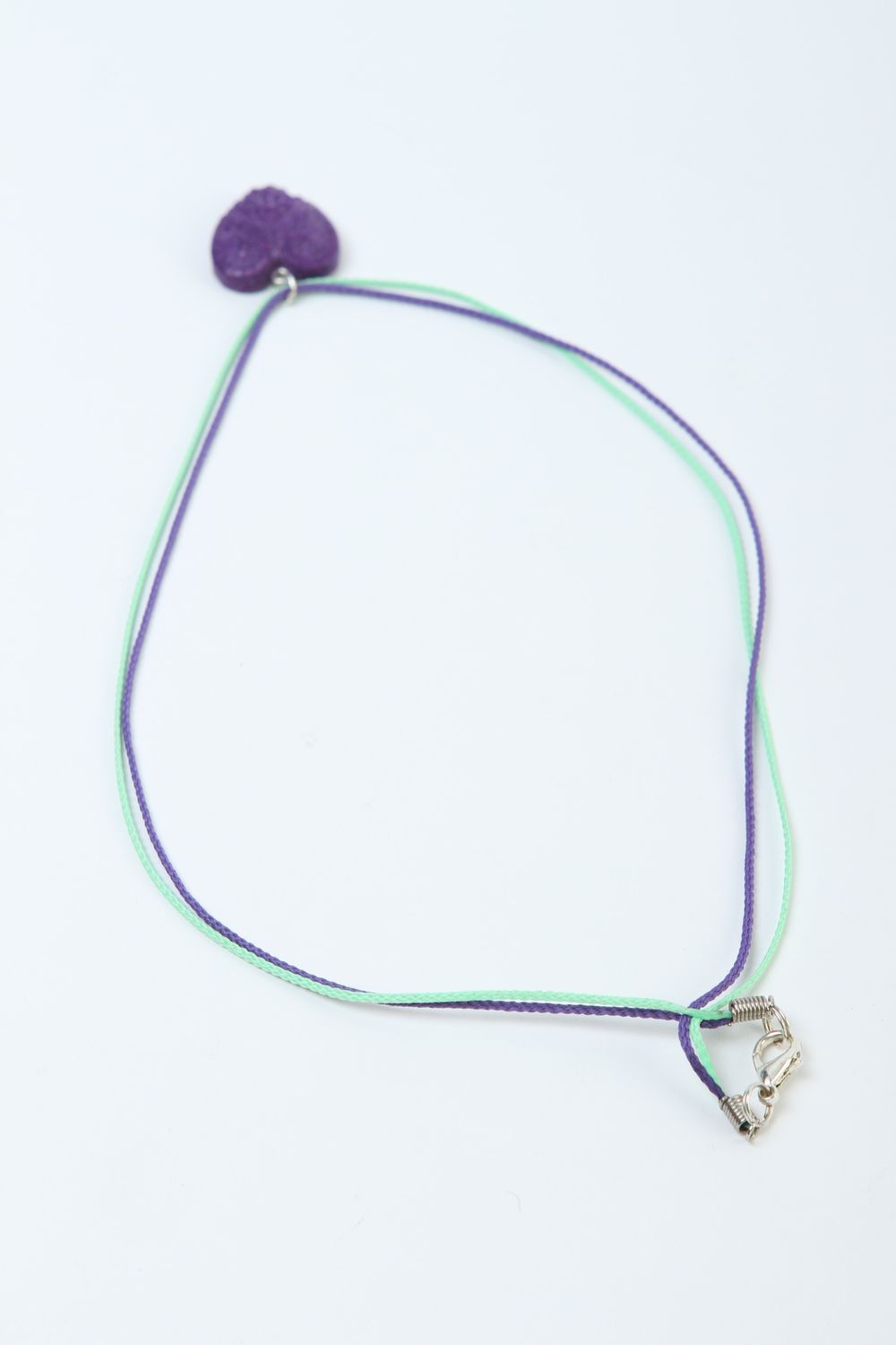Handmade plastic pendant polymer clay jewelry stylish pendant with heart photo 5