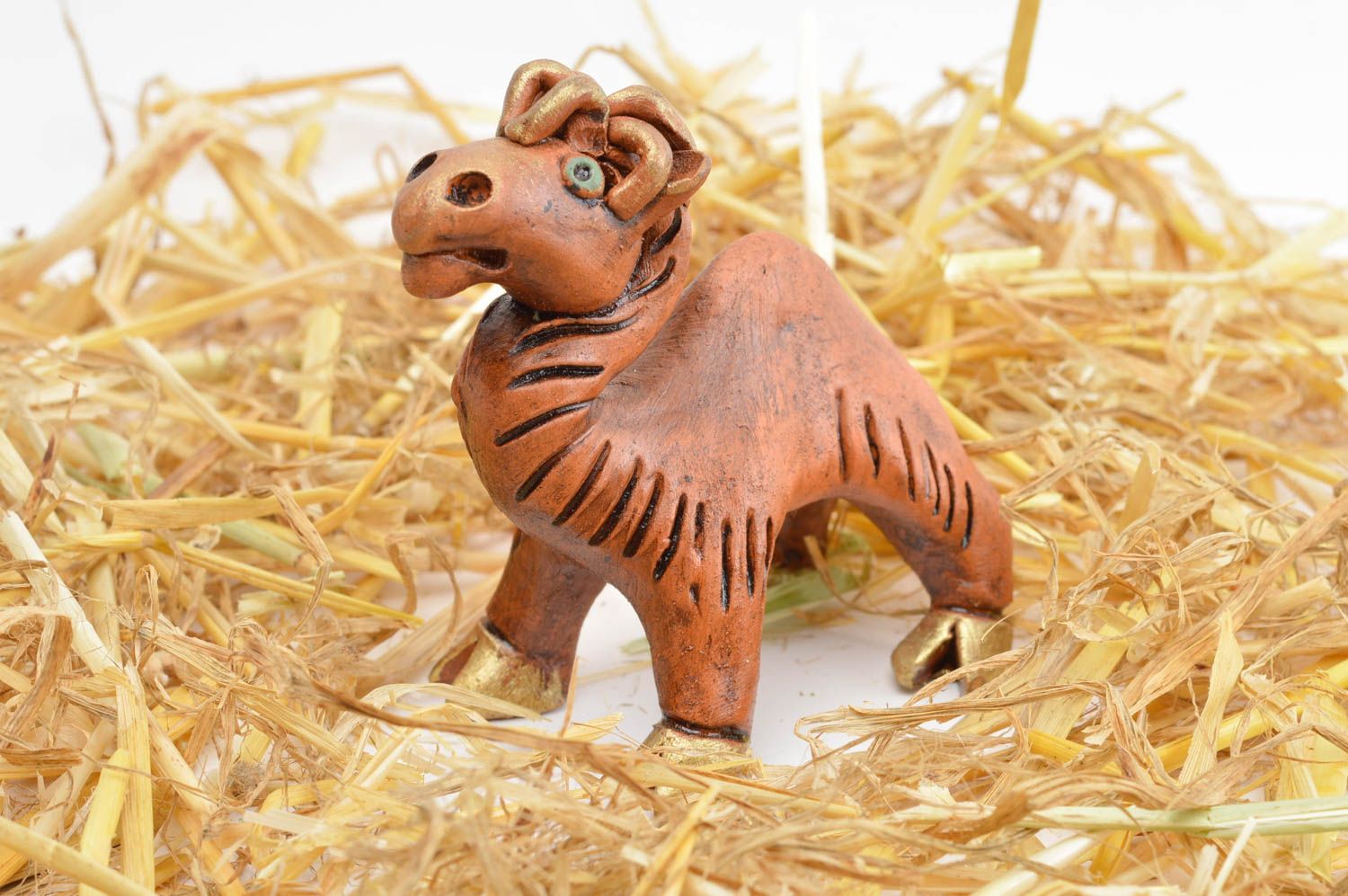 Figura de barro hecha a mano decoración de hogar regalo para amigos Camello foto 1