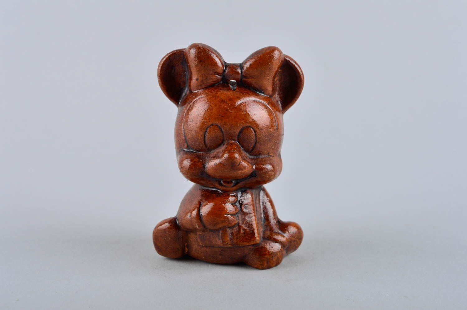 Фигурка из глины ручная работа подарок статуэтка из глины маленькая мышка фото 2